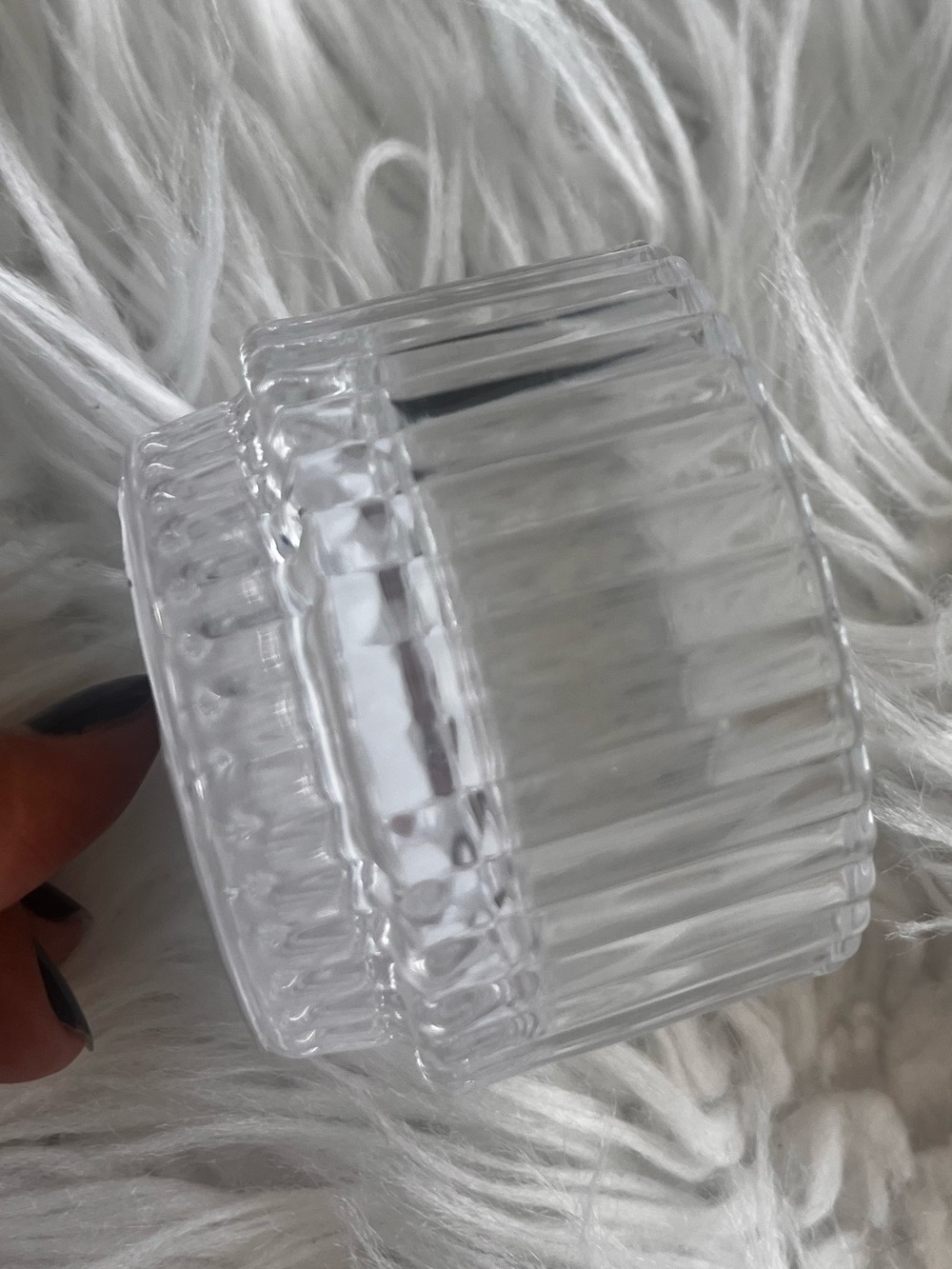 Crate&Barrel Clear Atwell Glass tealight candle holder